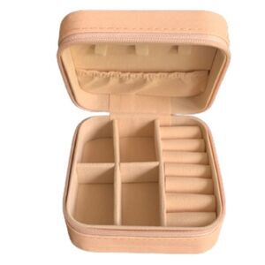 Bey-Berk Ava Pink Travel Jewelry Case, Small Vegan Leather Organizer